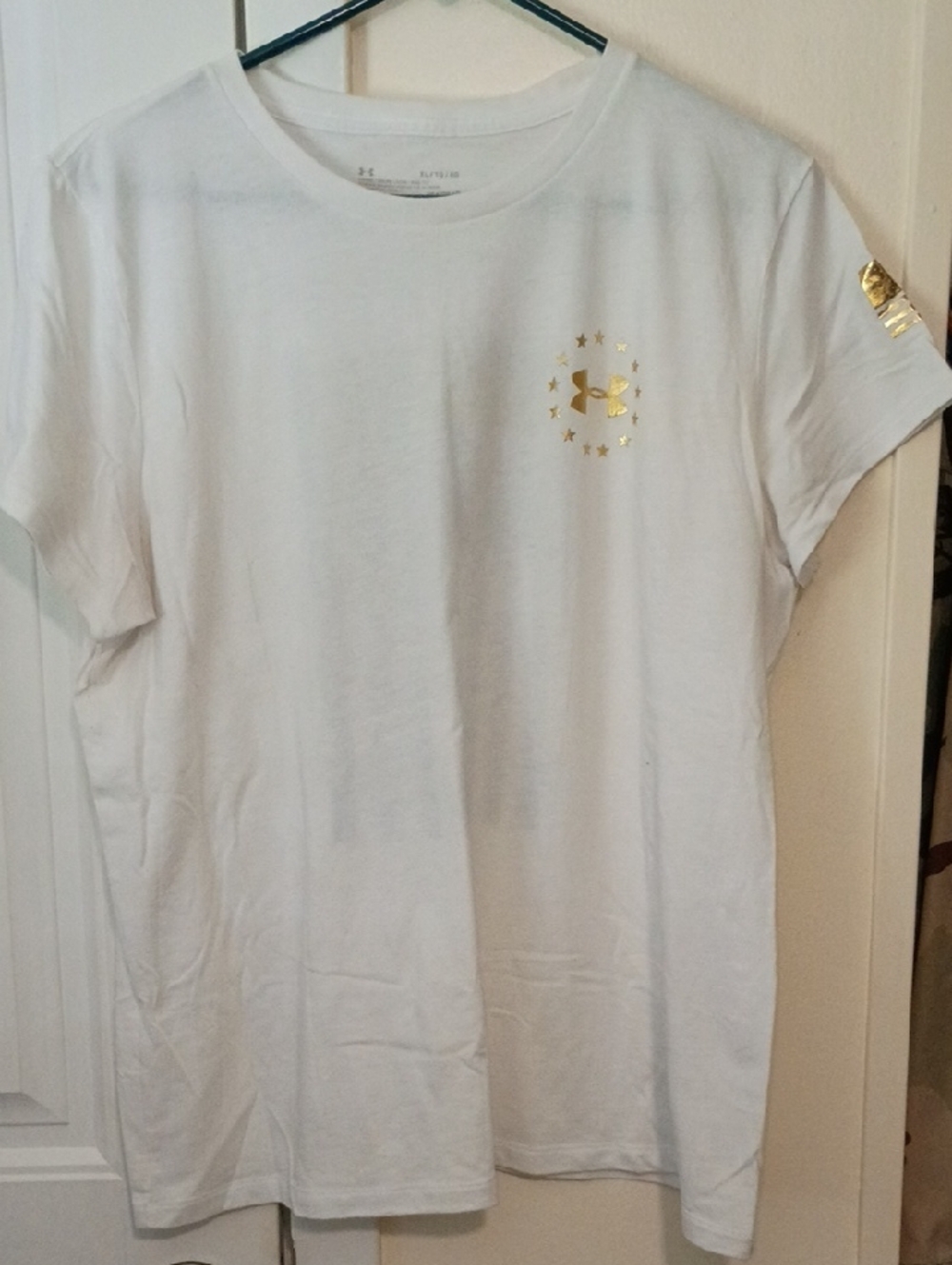 Under Armour White T-Shirt with Gold Logo Accent
